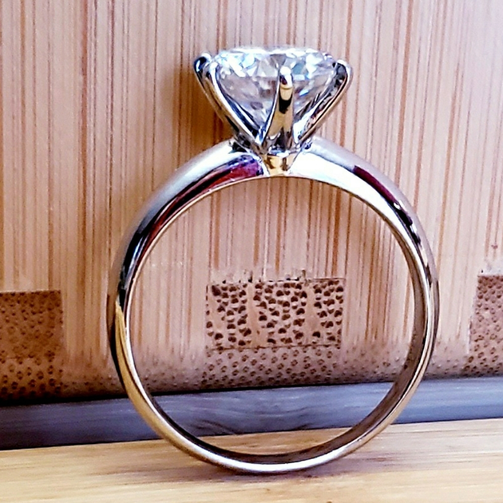 3CT Real Moissanite Diamond Ring